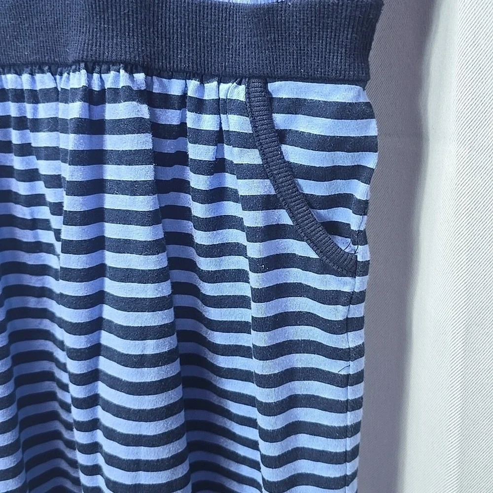 OshKosh Blue‎ Striped Knit Dress Pockets Girls 14 Nautical Casual Summer Preppy